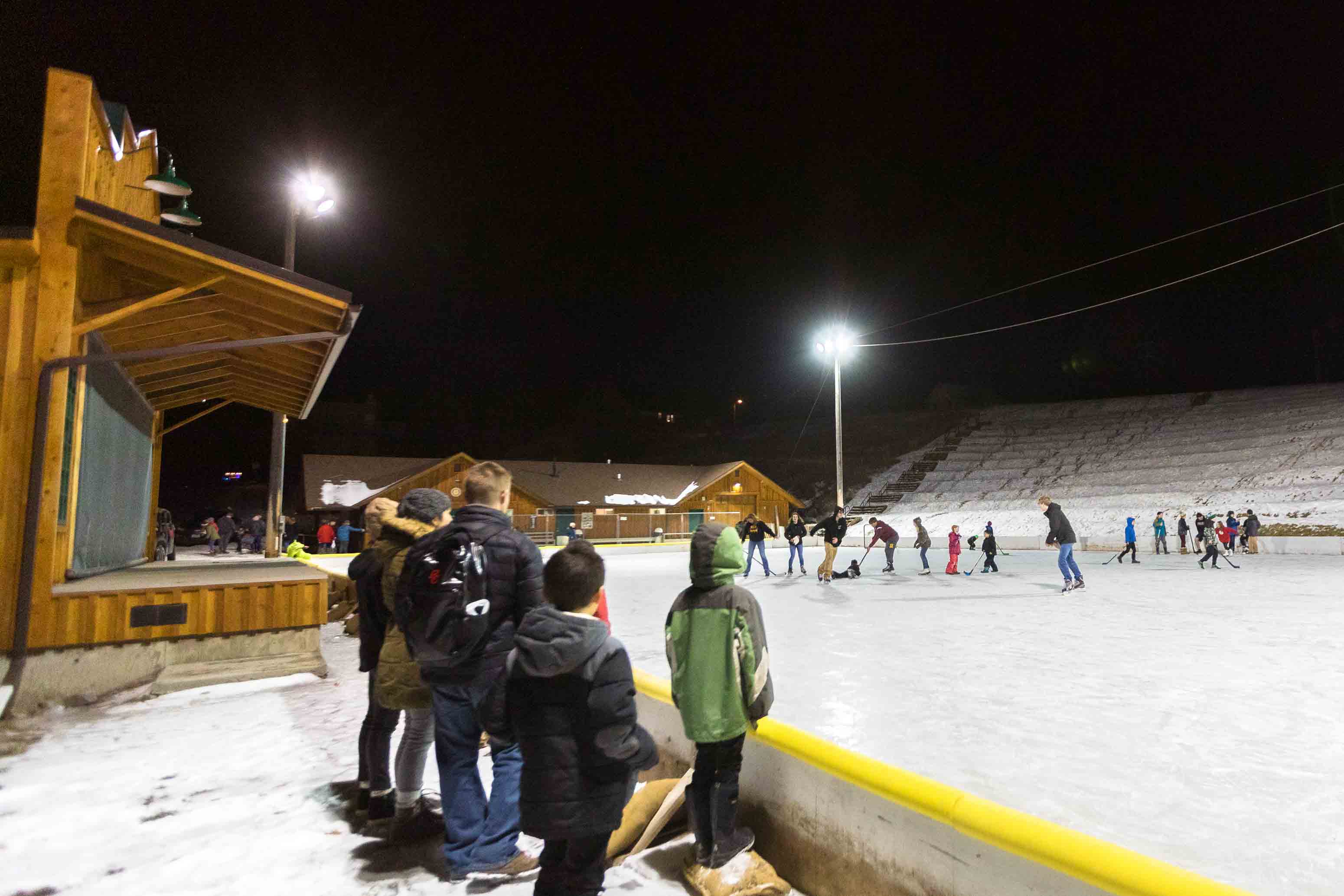 The ice rink at Winninghoff Park in Philipsburg, Montana.